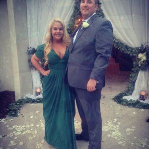 Emrald Green Chiffon Maxi Formal Dress Size 12